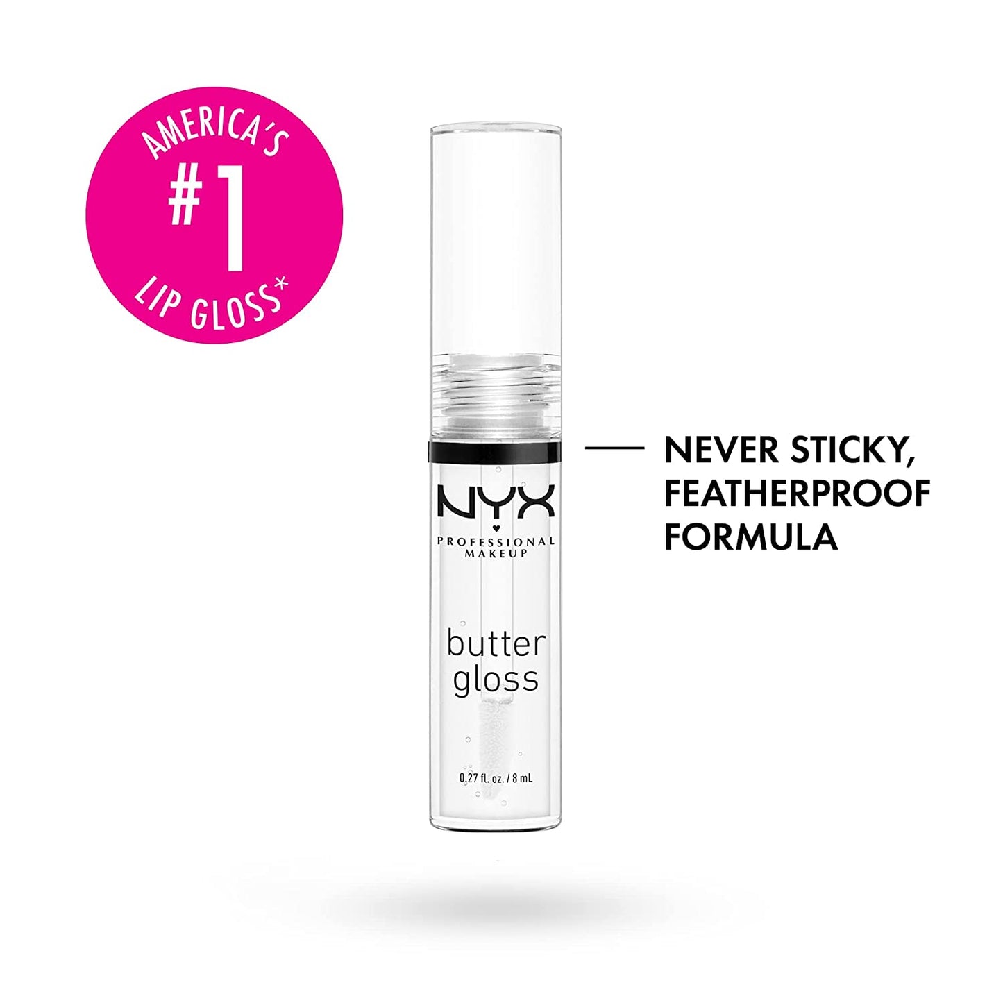 Butter Gloss Non-Sticky Lip Gloss Sugar Glass Clear & Cinnamon Roll Grey Brown