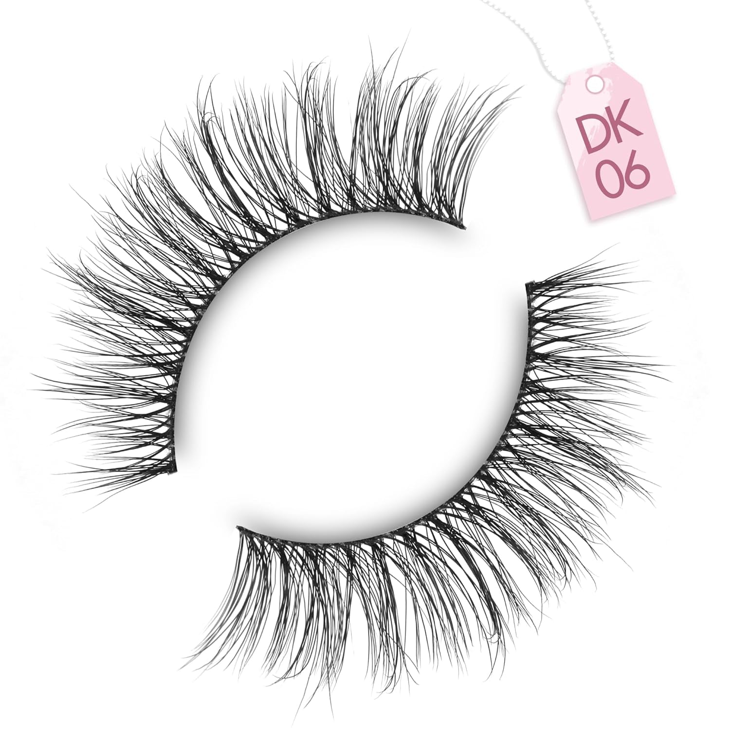 Natural Lashes Wispy Lashes Natural Look False Eyelashes Natural Flared Eyelashes False Eye Lashes Soft Fluffy Lashes 7 Pairs D-K06, Black