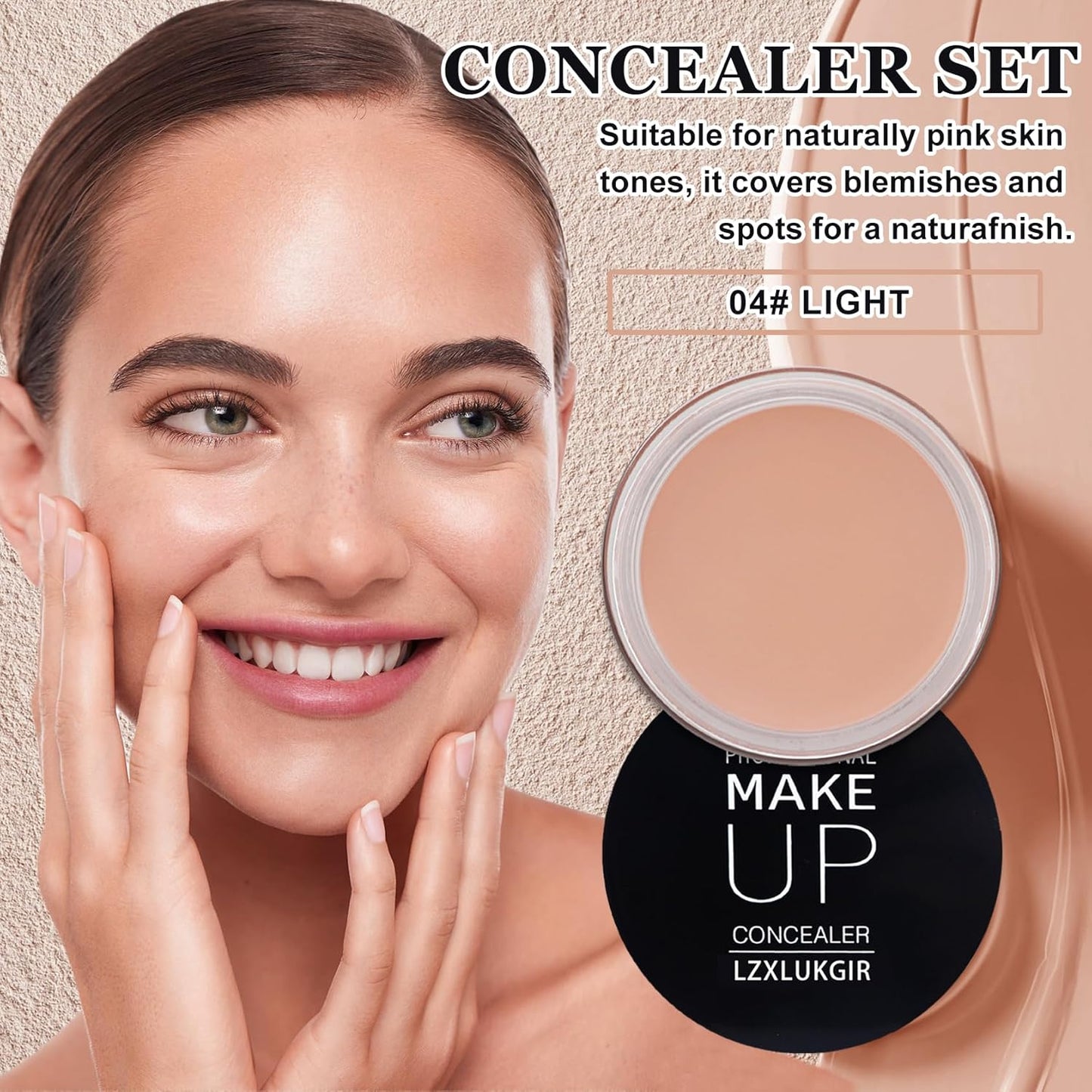 Dark Circles under Eye Concealer, Full Coverage Makeup for Mature Skin, Waterproof Corrector De Ojeras (04 Light)