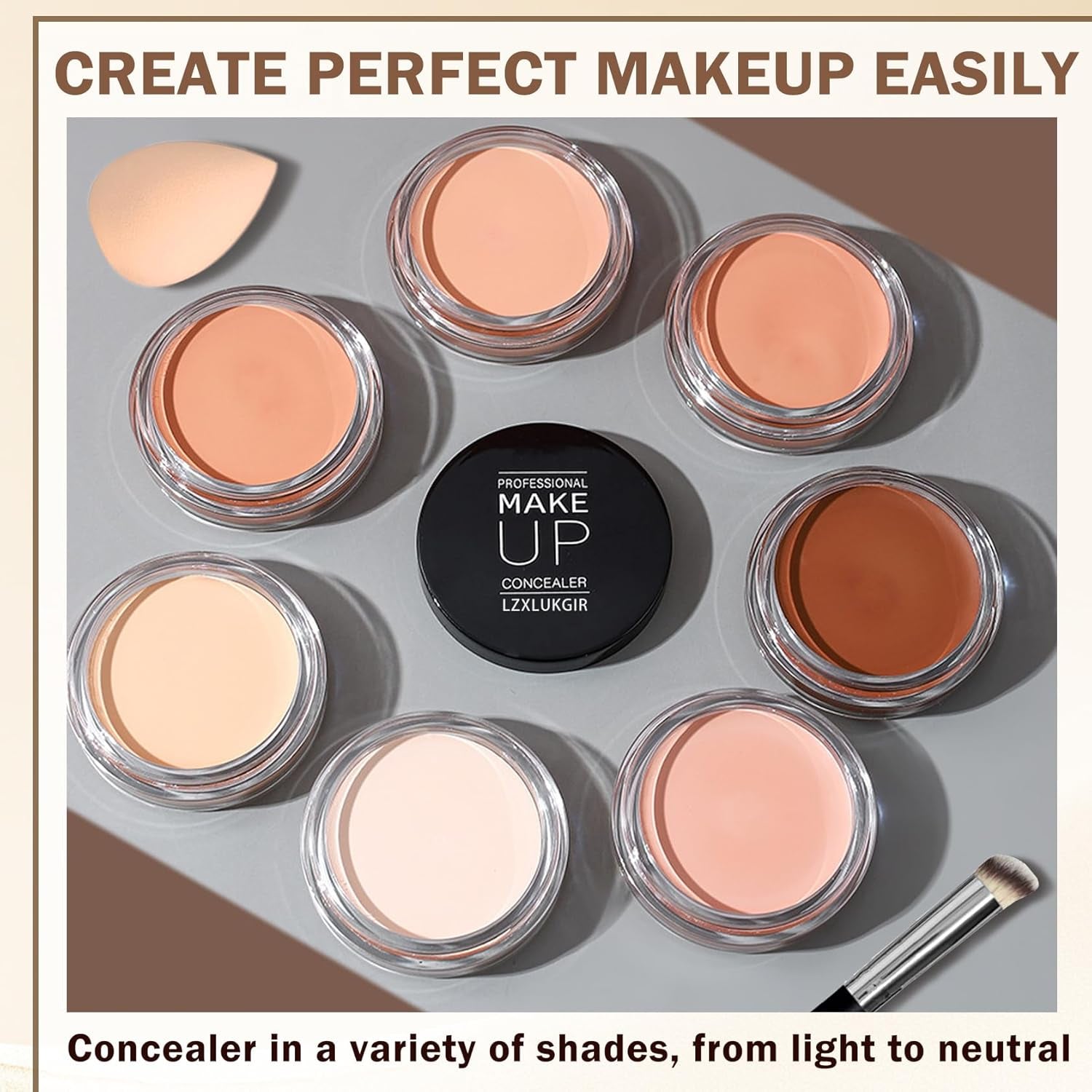 Dark Circles under Eye Concealer, Full Coverage Makeup for Mature Skin, Waterproof Corrector De Ojeras (04 Light)