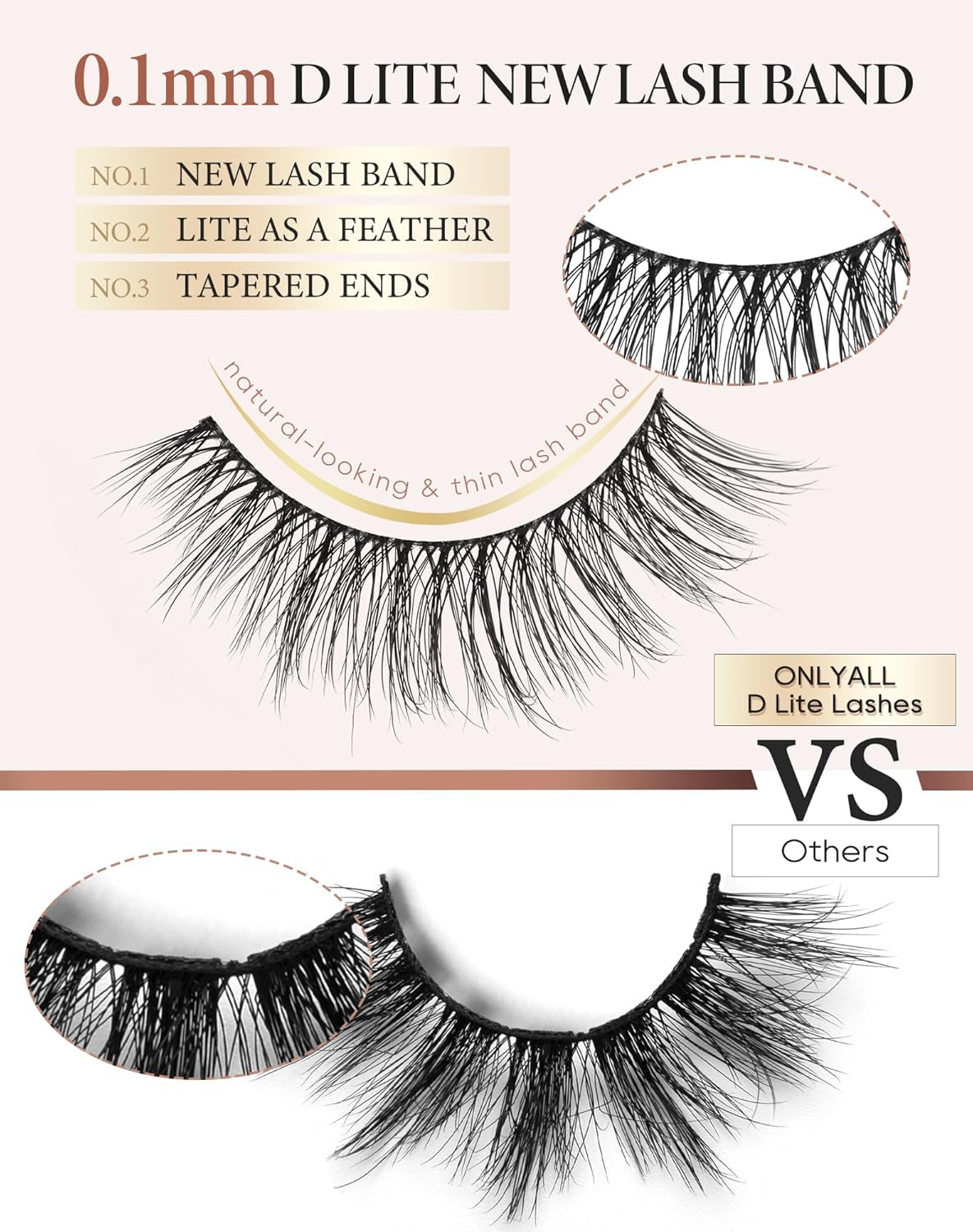 Natural Lashes Wispy Lashes Natural Look False Eyelashes Natural Flared Eyelashes False Eye Lashes Soft Fluffy Lashes 7 Pairs D-K06, Black