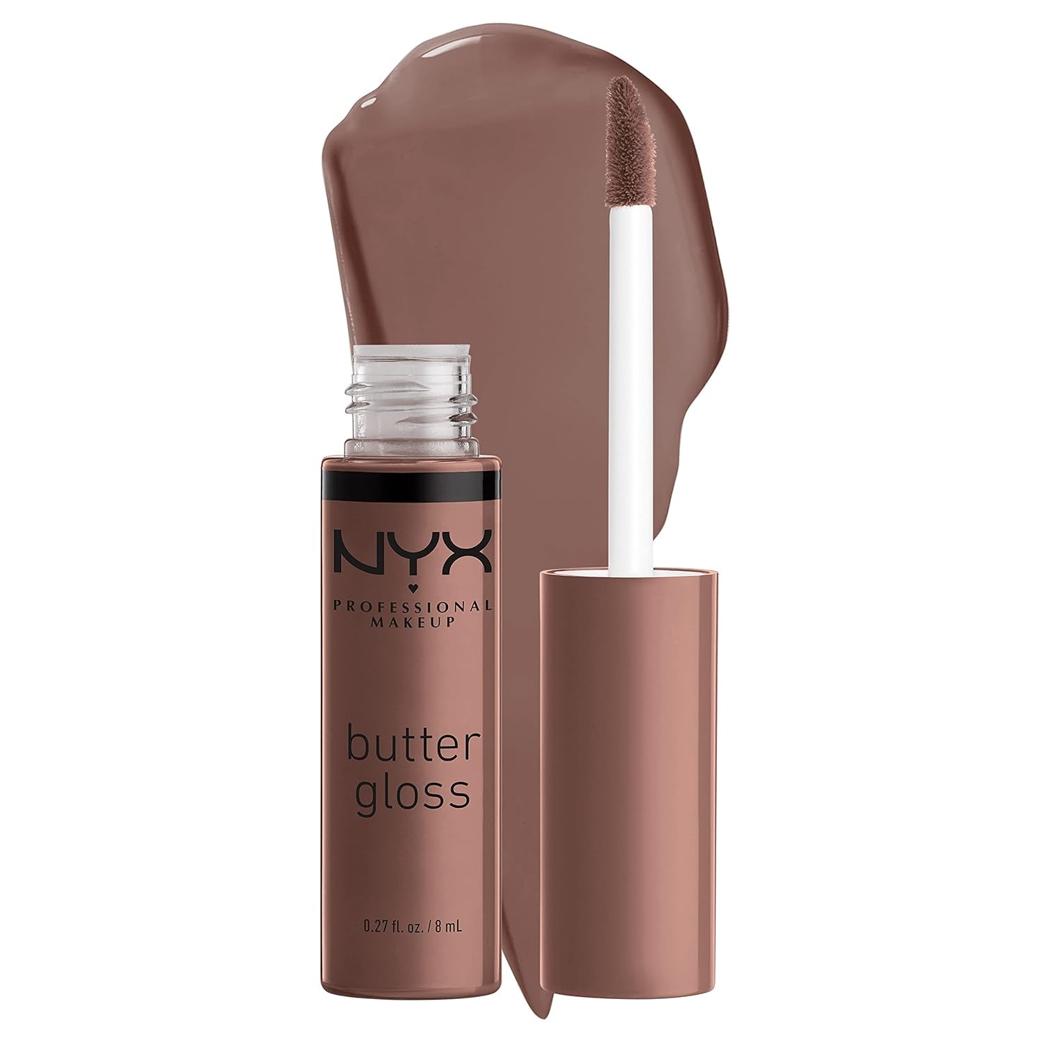 Butter Gloss Non-Sticky Lip Gloss Sugar Glass Clear & Cinnamon Roll Grey Brown
