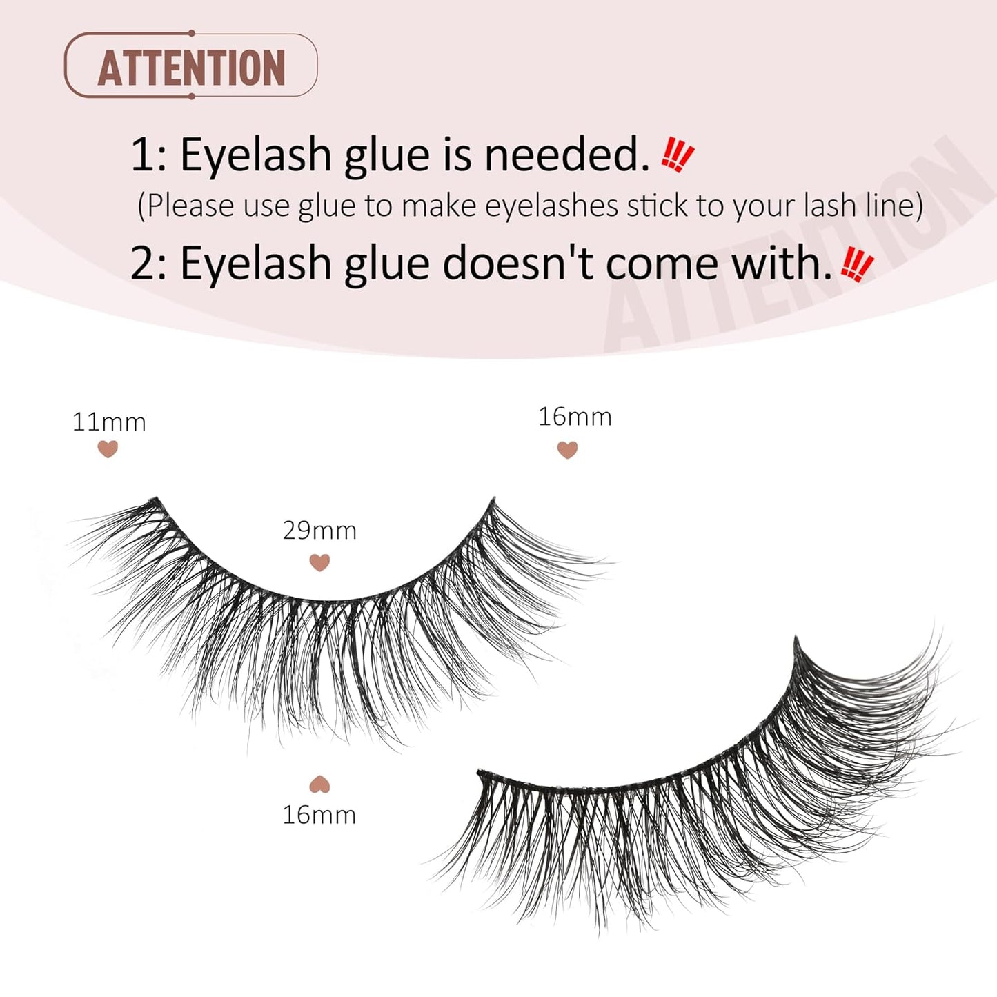 Natural Lashes Wispy Lashes Natural Look False Eyelashes Natural Flared Eyelashes False Eye Lashes Soft Fluffy Lashes 7 Pairs D-K06, Black